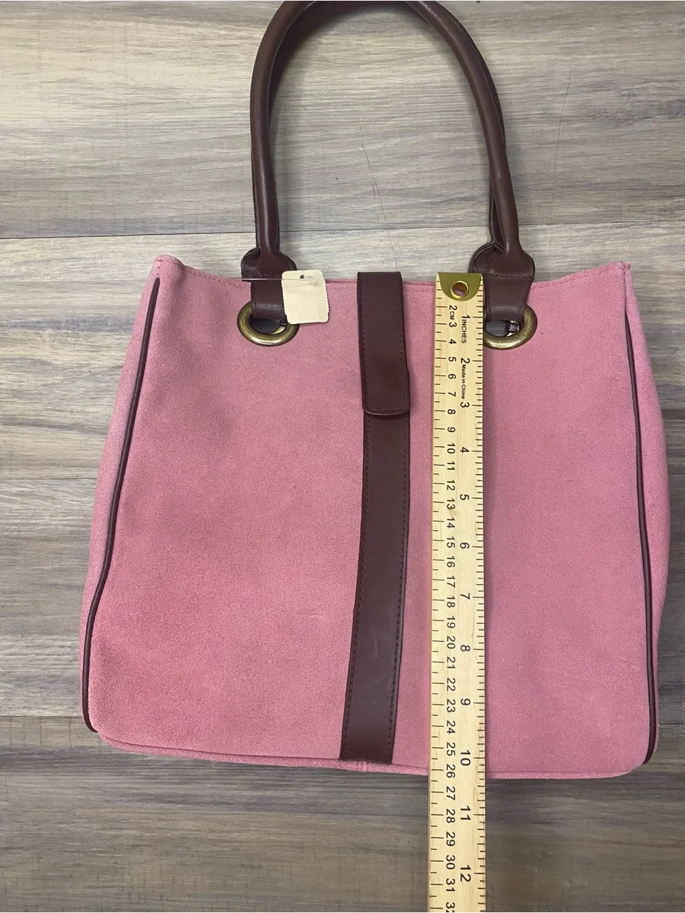 NWT Bath & Body Works Ladies Pink Salmon 100% Leather  Suede Handbag